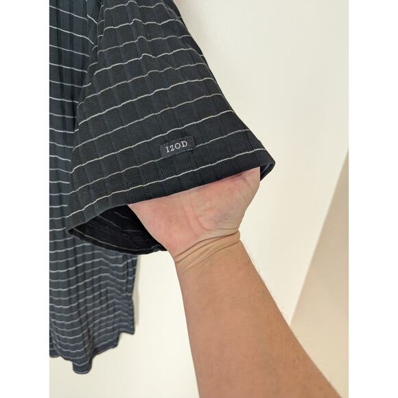 Izod Golf Polo Shirt Mens Size XL Black Striped Double Mercerized Short Sleeve - Picture 2 of 7